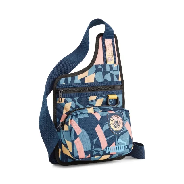 PUMA Manchester City Ftblstatement Crossbody Bag, Marine Blue/Poppy Pink