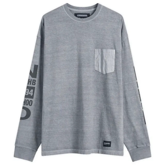 Neighborhood Men's Pigment Dyed Long Sleeve T-Shirt Grey
