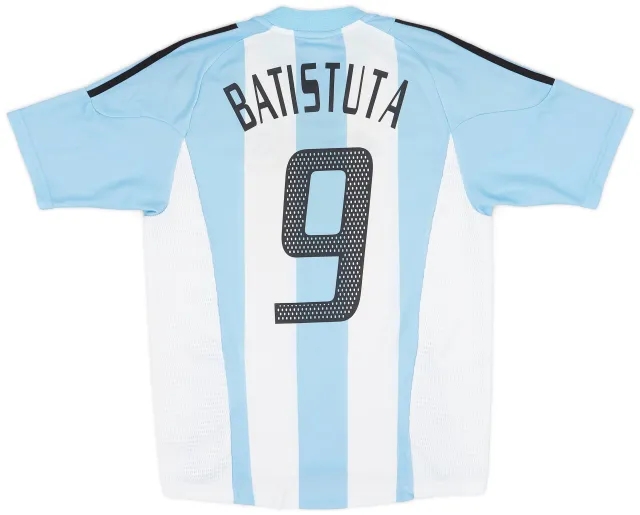 adidas 2002-04 Argentina Home Shirt Batistuta #9 - 7/10 - (S)