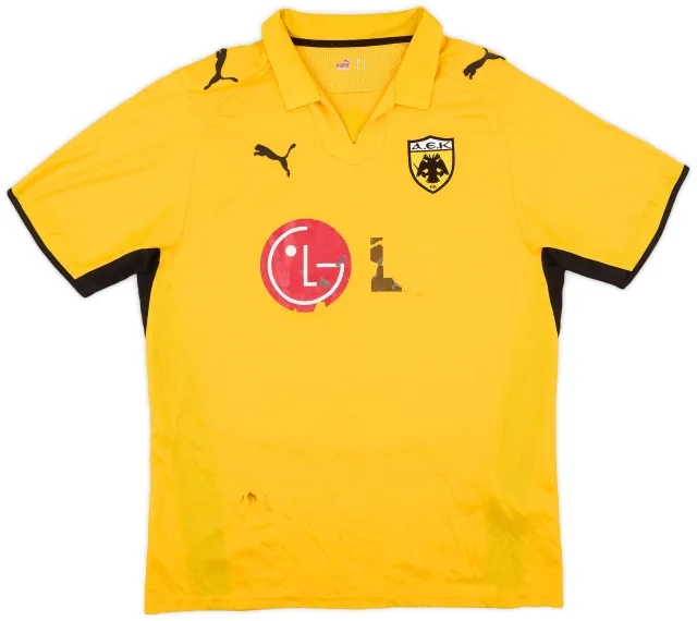 Puma 2008-09 AEK Athens Home Shirt - 4/10 - (L)