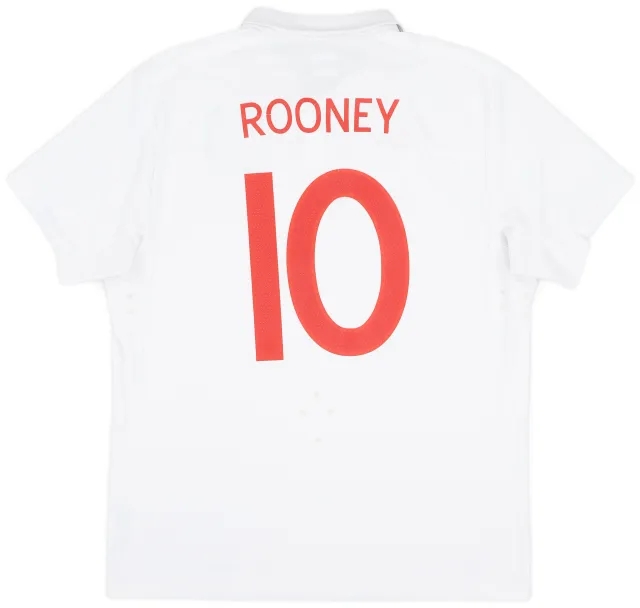 Umbro 2009-10 England Home Shirt Rooney #10 - 7/10 - (L)