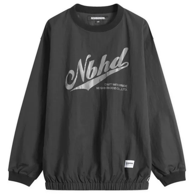 Neighborhood Men's Pullover Track Nylon Sweatshirt Black