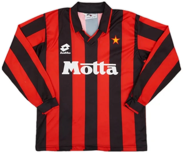 Lotto 1993-94 AC Milan Home L/S Shirt - 8/10 - (L.Boys)