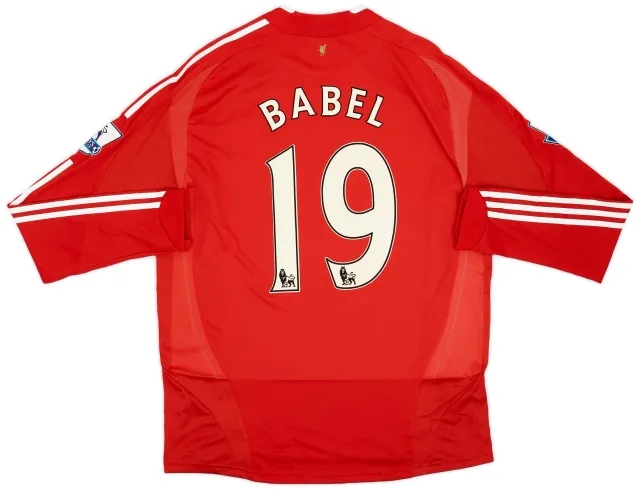 adidas 2008-09 Liverpool Match Issue Home L/S Shirt Babel #19