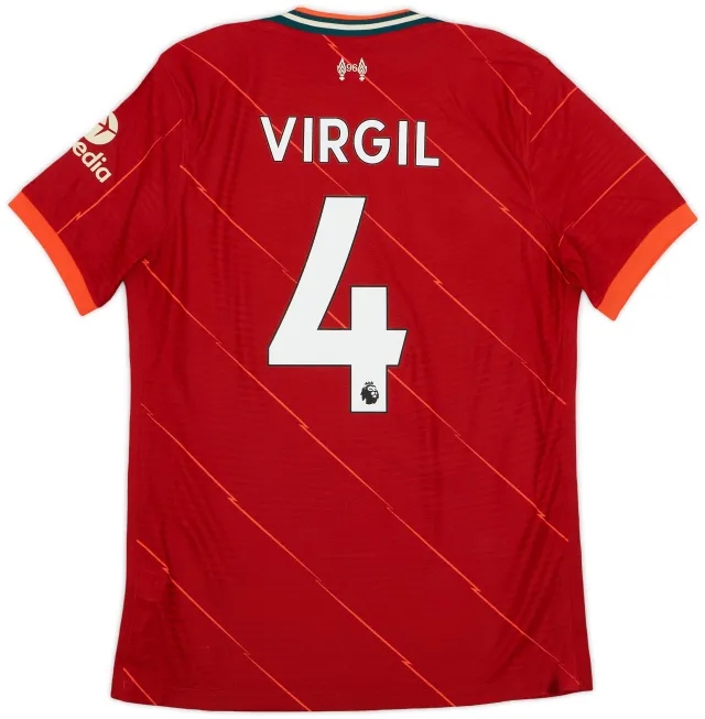 Nike 2021-22 Liverpool Authentic Home Shirt Virgil #4 - 9/10 - (M)
