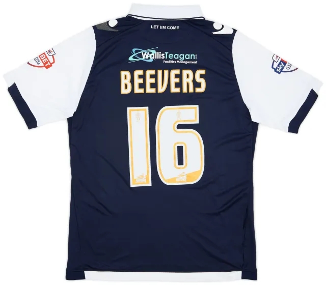 Macron 2015-16 Millwall Match Issue Home Shirt Beevers #16