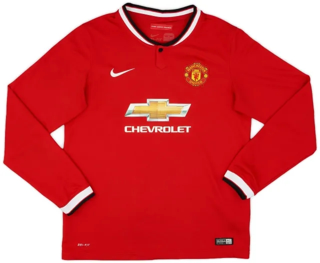 Nike 2014-15 Manchester United Home L/S Shirt - 9/10 - (XL.Boys)