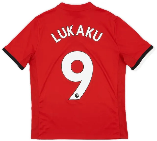 adidas 2017-18 Manchester United Home Shirt Lukaku #9 - 6/10 - (L.Boys)