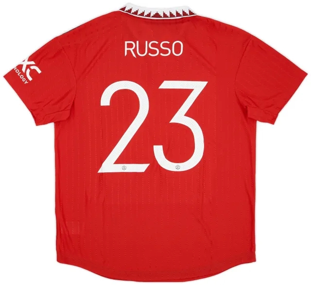 adidas 2022-23 Manchester United Home Shirt Russo #23 (Men's XL)
