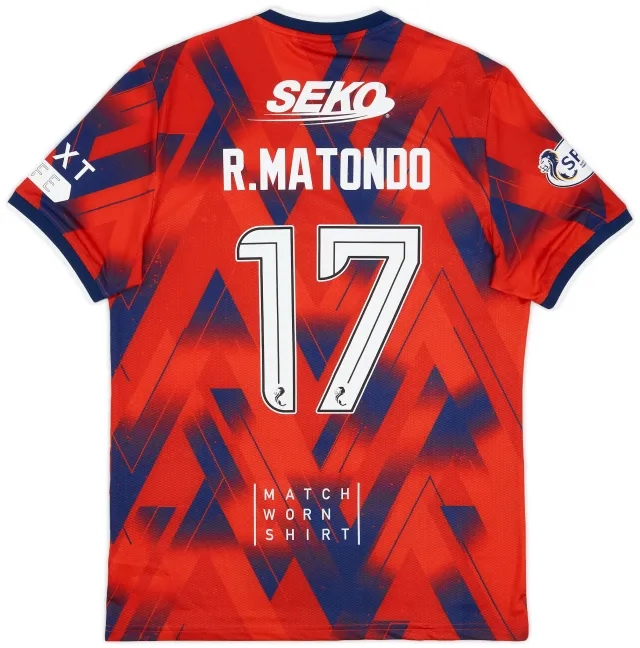 Castore 2023-24 Rangers Match Issue Fourth Shirt R. Matondo #17