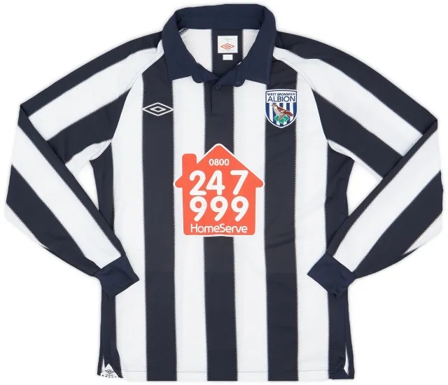 Umbro 2010-11 West Brom Home L/S Shirt - 6/10 - (S)