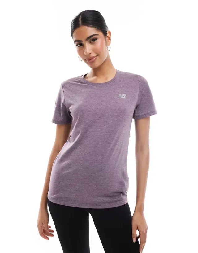 New Balance Sport Essentials Heathertech T-Shirt In Brown