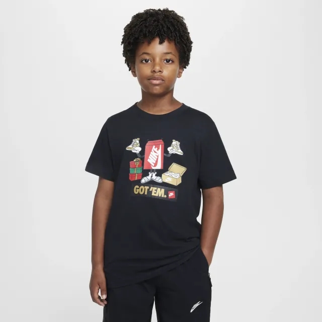 Nike Sportswear Older Kids' T-Shirt - Black - Cotton