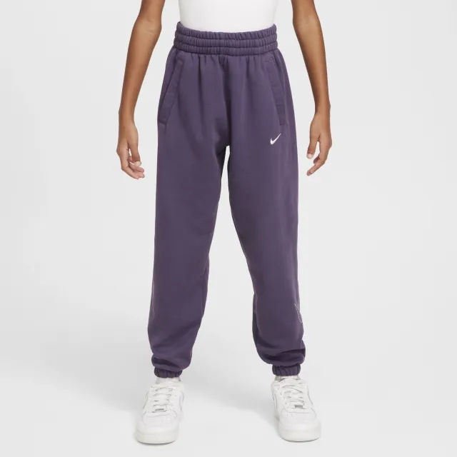 Nike Girls Shine Club Fleece Loose Pant - Purple - Size XL/G - Purple