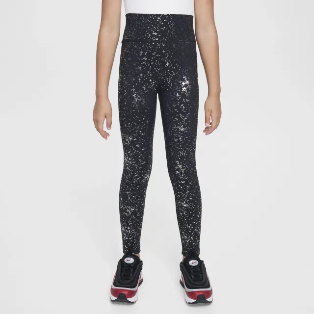 Nike One Older Kids' (Girls') Dri-FIT High-Waisted Leggings - Black - Polyester/Elastane