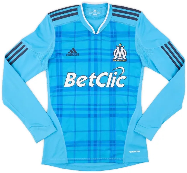 adidas 2010-11 Olympique Marseille Authentic Away L/S Shirt - 9/10 - (S)