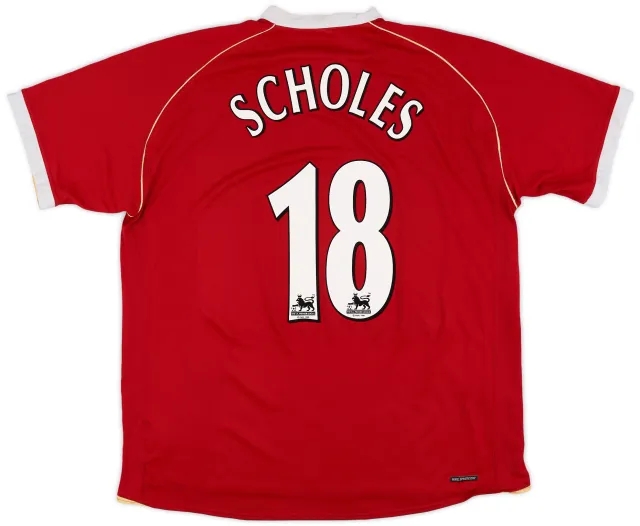 Nike 2006-07 Manchester United Home Shirt Scholes #18 - 7/10 - (XXL)