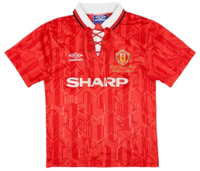 Umbro 1992-94 Manchester United Home Shirt - 8/10 - (L.Boys)