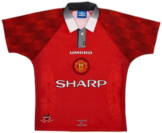 Umbro 1996-98 Manchester United Home Shirt - 8/10 - (Y)