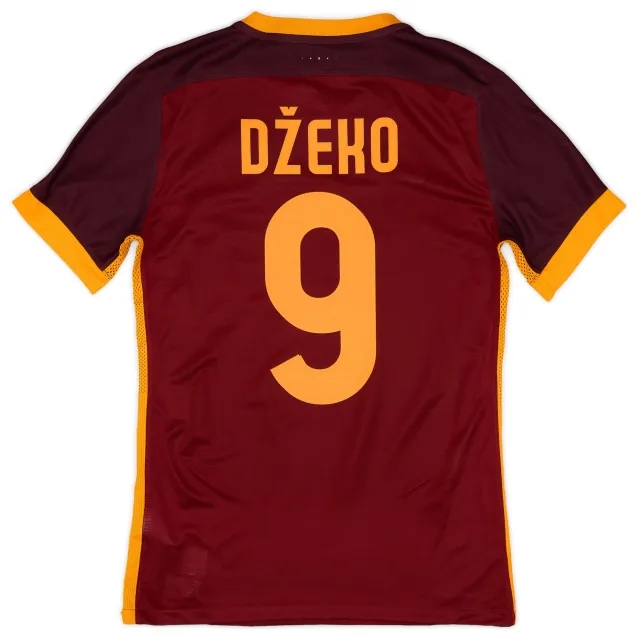 Nike 2015-16 Roma Authentic Home Shirt Dzeko #9 - 9/10 - (S)