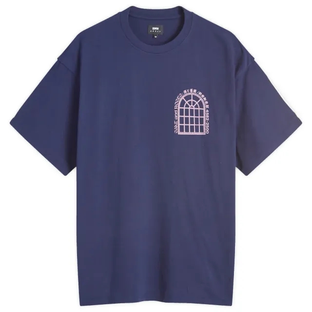 Edwin Sake And Roses T-Shirt - Maritime Blue
