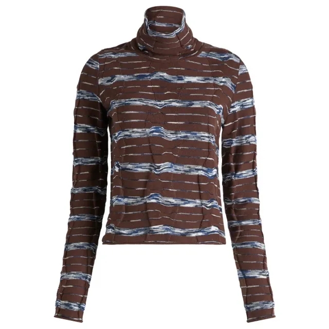 Brain Dead Women's Space Dye Turtlenck Top Navy Multi
