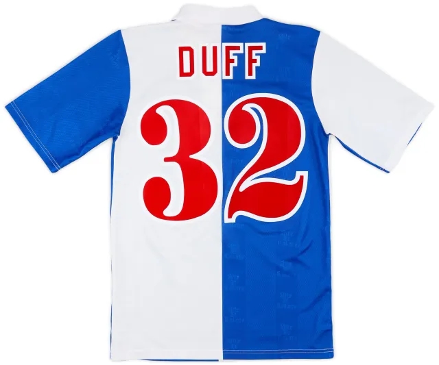 Asics 1996-98 Blackburn Rovers Home Shirt Duff #32 - 8/10 - (S)