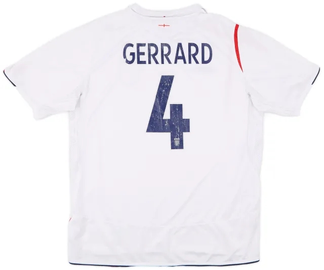 Umbro 2005-07 England Home Shirt Gerrard #4 - 6/10 - (XL)
