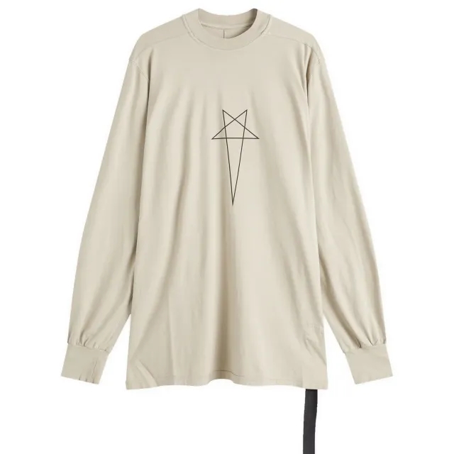 Rick Owens DRKSHDW Men's Pentagram Jumbo Long Sleeve T-Shirt Milk