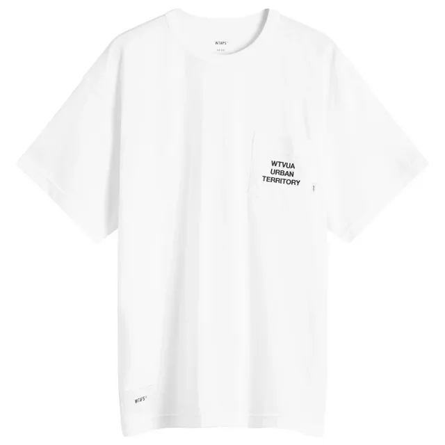 WTAPS Men's 15 Embroidered Pocket T-Shirt White