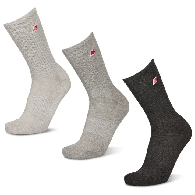 New Balance Crew 3 Pack Unisex Socks - Black