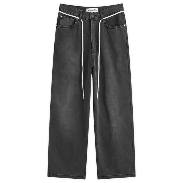 END. x About:Blank Wide Leg Denim Jean Black