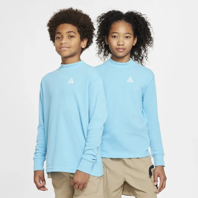 Nike ACG Older Kids' Dri-FIT Long-Sleeve Waffle Top - Blue - Polyester/Cotton