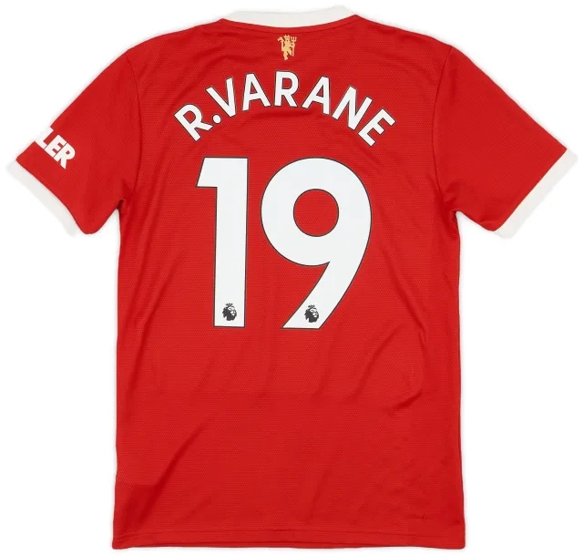 adidas 2021-22 Manchester United Home Shirt R. Varane #19 - 9/10 - (S)