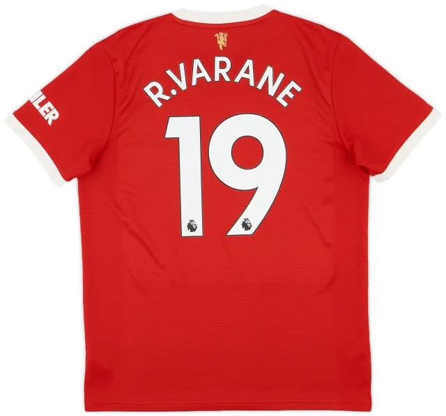 adidas 2021-22 Manchester United Home Shirt Varane #19 - 8/10 - (L)
