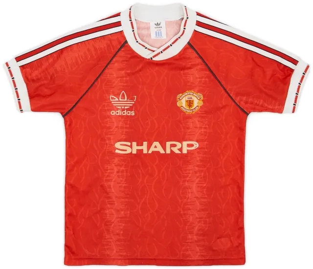 adidas 1990-92 Manchester United Home Shirt - 5/10 - (S.Boys)
