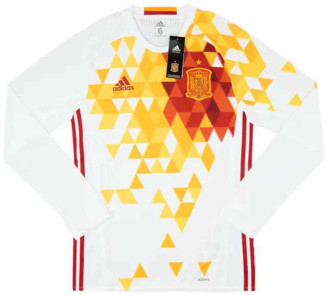 adidas 2016-17 Spain Player Issue Away L/S Shirt (M)