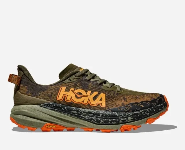 Hoka One One HOKA Men's Speedgoat 6 Trail Shoes in Antique Olive/Squash
