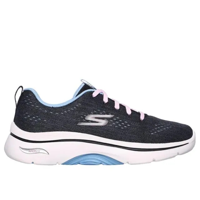 Skechers Arch Fit Engineered Mesh Lace Up Runners Womens - Black
