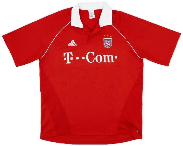adidas 2005-06 Bayern Munich Signed Home Shirt - 5/10 - (XL)