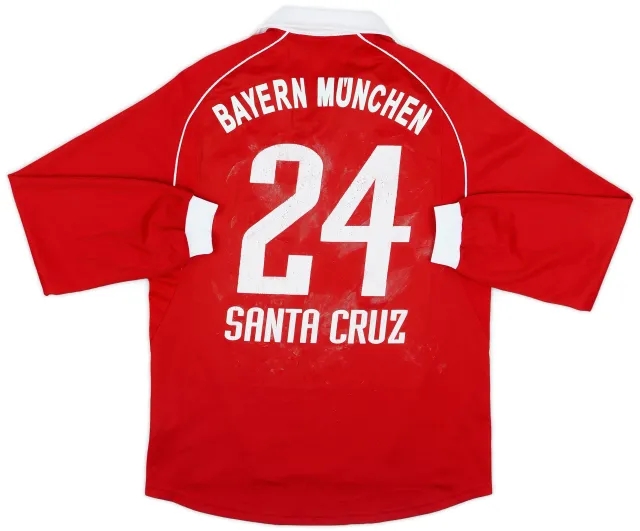 adidas 2005-06 Bayern Munich Home L/S Shirt Santa Cruz #24 - 5/10 - (S)