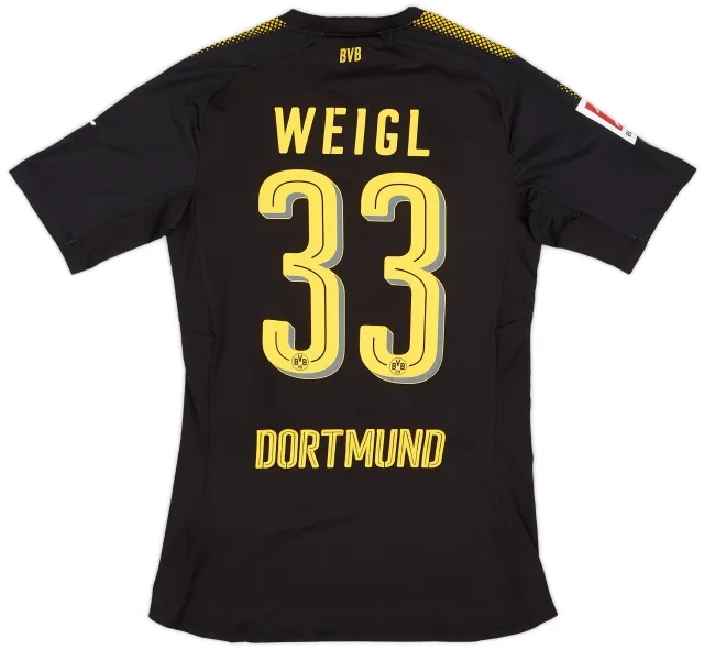 Puma 2017-18 Borussia Dortmund Match Issue Away Shirt Weigl #33
