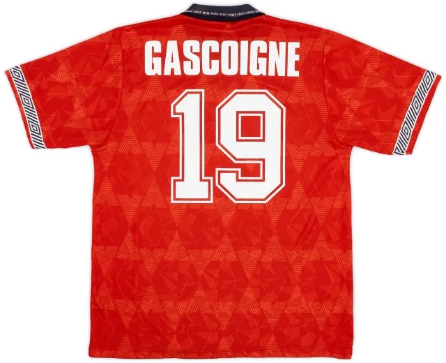 Umbro 1990-93 England Away Shirt Gascoigne #19 - 7/10 - (L)