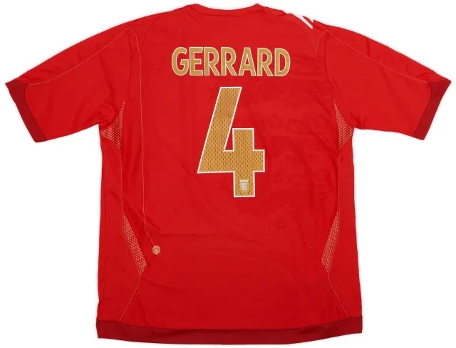 Umbro 2006-08 England Away Shirt Gerrard #4 - 7/10 - (XL)