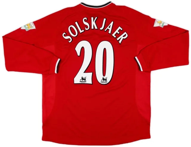 Umbro 2000-02 Manchester United Home L/S Shirt Solskjaer #20 - 6/10 - (XXL)
