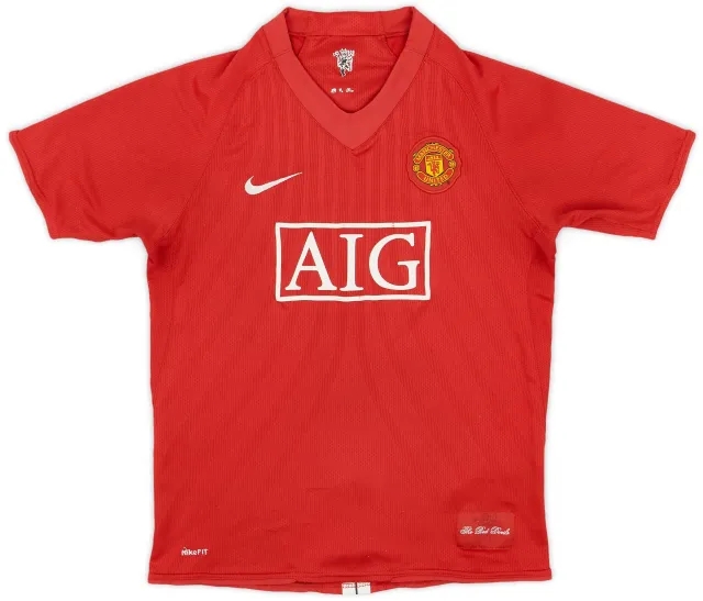 Nike 2007-09 Manchester United Home Shirt - 7/10 - (XL.Boys)