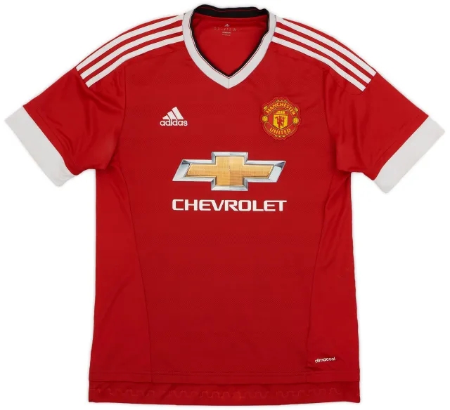adidas 2015-16 Manchester United Home Shirt - 4/10 - (M)
