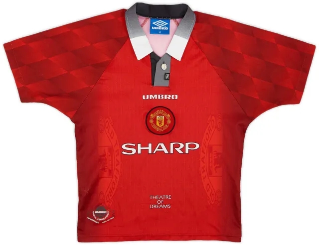 Umbro 1996-98 Manchester United Home Shirt - 6/10 - (L.Boys)