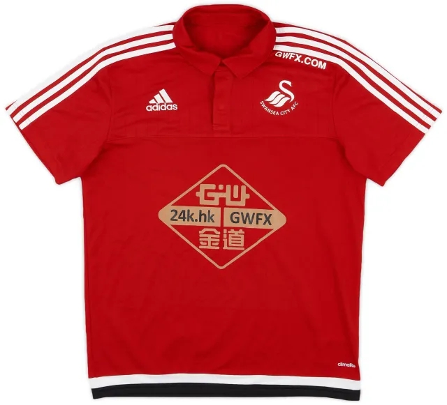 adidas 2015-16 Swansea City Polo Shirt - 9/10 - (M)