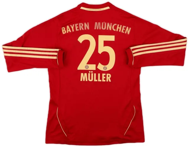 adidas 2011-13 Bayern Munich Home L/S Shirt Muller #25 - 5/10 - (L.Boys)